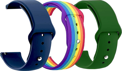 BLACK LOVIES 22 MM Smartwatch straps Pack of 3 Smart Watch Strap(Blue, Green, Mullti Color)