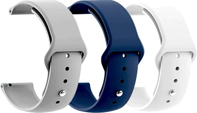 BLACK LOVIES 22 MM Smartwatch straps Pack of 3 Smart Watch Strap(White, Grey, Blue)
