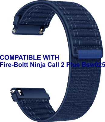 ACM WSM39A22BL2861 Watch Strap Nylon Soft 22mm for Fire-Boltt Ninja Call 2 Plus Bsw025 Smartwatch Blue Smart Watch Strap(Blue)