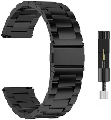 AOnes Watch Strap Stainless Steel Metal for Boat Watch Matrix With 1.65” Spo2 Smart Watch Strap(Black)