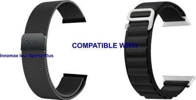 ACM WSM417B40BKBK1682 Pack of 2 Watch Strap Sliding 44mm 49mm Magnetic & Nylon for Innomax Imx Sportz Plus Smartwatch (Black) Smart Watch Strap(Mullti Color)