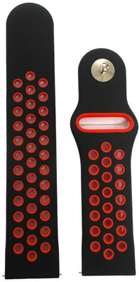 Melfo Dual Design Rubber Strap Compatible with Maxima Max Pro Shogun Smart Watch Strap(Black, Red)