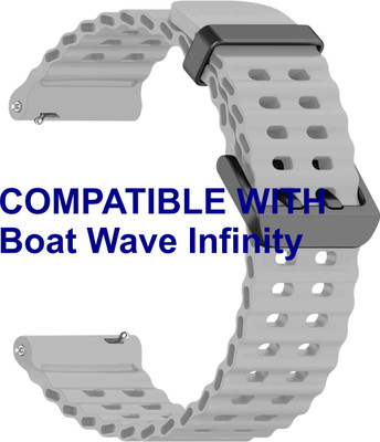 ACM WSM40B22GY3060 Watch Strap Silicone Sports 22mm for Boat Wave Infinity Smartwatch Belt Grey Smart Watch Strap(Grey)