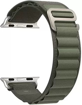 ABSOLUTE LIFESTYLE Alpine Loop Nylon Bands/Straps Compatible with Watch 49mm 45mm 44mm 42mm Men & Women, Adjustable Strap with Metal G-Hook Premium green Strap for iWatch Ultra Series SE 8 7 6 5 4 3 2 1 (Only Alpine Loop Strap Watch NOT Included) Smart Watch Strap(Green)