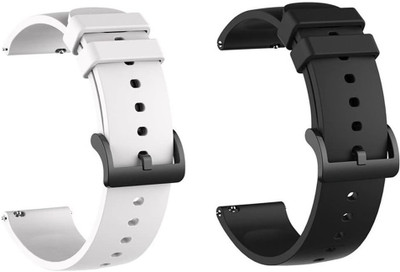 Like Star 20mm Soft Strap (compatible Watch List In Photo & Description) Only For 20 mm Smart Watch Strap(Black, White)