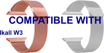 ACM WSM4M40RSGSL1085N1 Pack of 2 Sliding 44mm 49mm Watch Strap Magnetic for Ikall W3 Smartwatch Rose Gold Pink/Silver Smart Watch Strap(Mullti Color)