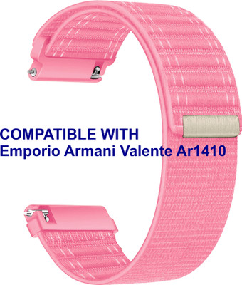 ACM WSM39A22PK1520 Watch Strap Nylon Soft 22mm for New Emporio Armani Valente Ar1410 Smartwatch Pink Smart Watch Strap(Pink)