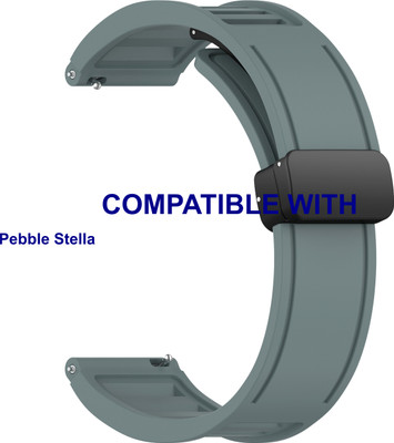 ACM WSM35W22CYG3900 Watch Strap Magnetic Clasp Belt 22mm for Pebble Stella Smartwatch Cyan Grey Smart Watch Strap(Grey)