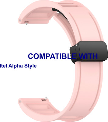 ACM WSM35W22CPK5032 Watch Strap Magnetic Clasp Belt 22mm for New Itel Alpha Style Smartwatch Creame Pink Smart Watch Strap(Pink)