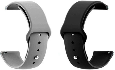BLACK LOVIES 22 mm Silicon Smartwatch Strap Compatible With AMAZE FIT GTR 2 Smart Watch Strap(Grey, Black)
