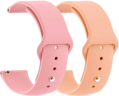 AOnes Pack of 2 Silicone Belt Watch Strap for Boat Wave Style Call Smart Watch Strap(Pink)