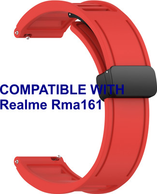 ACM WSM35W20RD1177 Watch Strap Magnetic Clasp 20mm for Realme Rma161 Smartwatch Red Smart Watch Strap(Red)