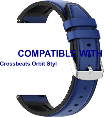 ACM Watch Strap Leather Silicone for Crossbeats Orbit Styl Smartwatch Blue Smart Watch Strap(Blue)