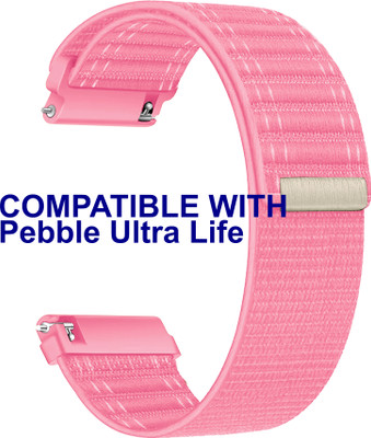 ACM Watch Strap Nylon Soft for Pebble Ultra Life Smartwatch Pink Smart Watch Strap(Pink)