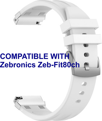 ACM WSM36X20WT2356 Watch Strap Metal Hook Silicone 20mm for Zebronics Zeb-Fit80ch Smartwatch White Smart Watch Strap(White)