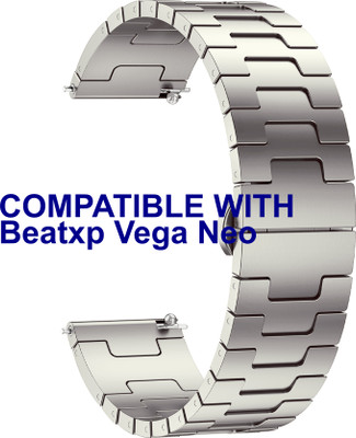 ACM Watch Strap Metal Steel 22mm for Beatxp Vega Neo Smartwatch Titanium M37 Smart Watch Strap(Grey)