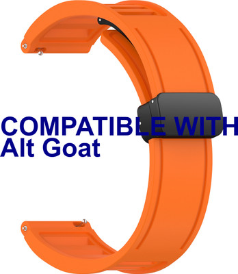 ACM Watch Strap Magnetic Clasp 22mm for Alt Goat Smartwatch Belt Orange Smart Watch Strap(Orange)