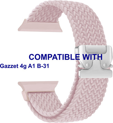 ACM WSM38Z40CPK1129 Sliding 44mm 49mm Watch Strap Woven Braided Clipper for Gazzet 4g A1 B-31 Smartwatch Creame Pink Smart Watch Strap(Pink)