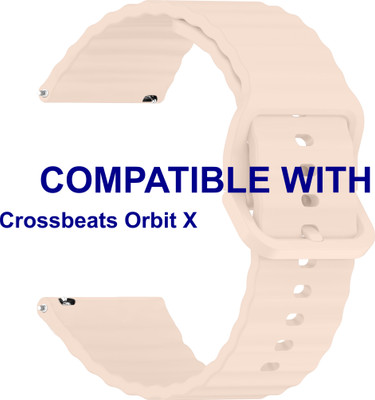 ACM Watch Strap Silicone Classy Belt for Crossbeats Orbit X Smartwatch Creame Pink Smart Watch Strap(Pink)