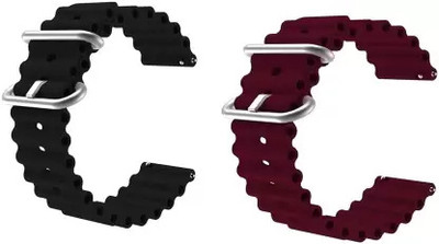 Like Star Soft (compatible List In Photo & Description) Only 22 mm Smart Watch Strap(Black, Red)