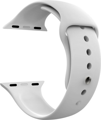DailyObjects White Lightweight Silicone Smartwatch Band/Straps Compatible With Apple Watchband 42 mm/44 mm/45 mm/49 mm | Stylish & Flexible Slim Fit, Sporty Adjustable Strap For Apple Ultra iWatch Series SE 8 7 6 5 4 3 2 1 (Watch Not Included) Smart Watch Strap(White)