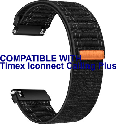 ACM Watch Strap Nylon Soft for Timex Iconnect Calling Plus Smartwatch Black Smart Watch Strap(Black)