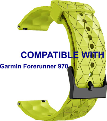 ACM WSM29Q22LG3930 Watch Strap Silicone Designer Belt 22mm for Garmin Forerunner 970 Smartwatch Lime Green Smart Watch Strap(Green)