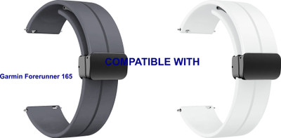 ACM WSM19G20GYWT3848 Pack of 2 Watch Strap Magnetic Clasp 20mm for Garmin Forerunner 165 Smartwatch (Grey/White) Smart Watch Strap(Mullti Color)
