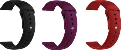 ACM Pack of 3 Watch Strap for Minix Zero Smartwatch (Black/Burgundy Purple/Red) Smart Watch Strap(Mullti Color)