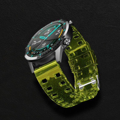 ACM Watch Strap Transparent Design for Emporio Armani Matteo Smartwatch Neon Green Smart Watch Strap(Green)