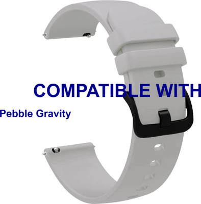 ACM WSM25M22GY3898 Watch Strap Silicone Hook Belt 22mm for Pebble Gravity Smartwatch Grey Smart Watch Strap(Grey)