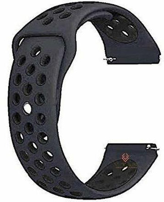 Big Wings 22mm Dual Color Silicone Strap Compatible with NOISE PULSE 2 , NOISE EVOLVE 3 Smart Watch Strap(Black)