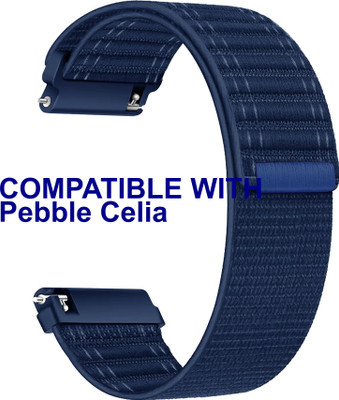 ACM Watch Strap Nylon Soft 20mm for Pebble Celia Smartwatch Blue M39 Smart Watch Strap(Blue)