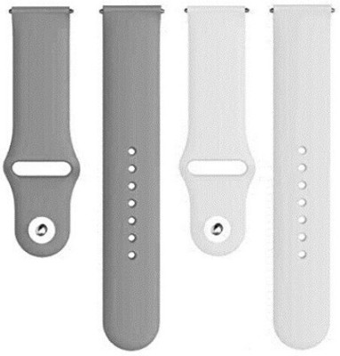 BLACK LOVIES 22 mm Soft Silicon Smartwatch Strap Compatible with Noice Color Fit Pro 3 Assist Smart Watch Strap(Grey, White)