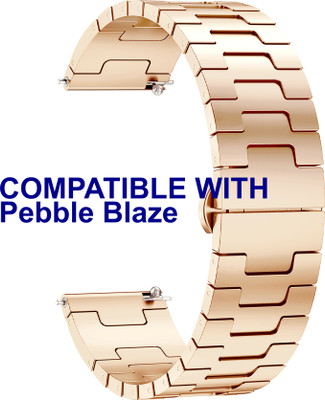 ACM WSM37Y22RSG3484 Watch Strap Metal Steel 22mm for Pebble Blaze Smartwatch Belt Rose Gold Smart Watch Strap(Gold)