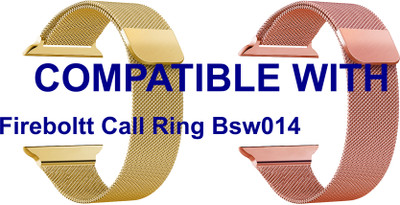 ACM WSM4M40GLRSG1016N1 Pack of 2 Sliding 44mm 49mm Watch Strap Magnetic for Fireboltt Call Ring Bsw014 Smartwatch Champagne Gold/Rose Gold Pink Smart Watch Strap(Mullti Color)