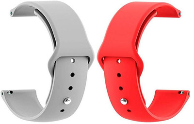 BLACK LOVIES 20 MM Soft Silicon Smartwatch Strap Compatible With BO_AT Wave Pro 47. Smart Watch Strap(Grey, Red)