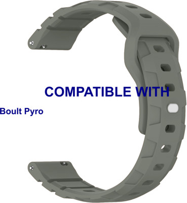 ACM WSM30R22GY3852 Watch Strap Silicone Belt 22mm for Boult Pyro Smartwatch Grey Smart Watch Strap(Grey)