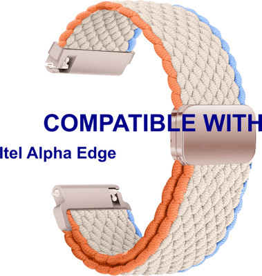 ACM WSM26N22WT5031 Watch Strap Woven Braided Magnetic Belt 22mm for Itel Alpha Edge Smartwatch White Smart Watch Strap(White)