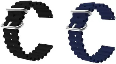 Like Star Soft (compatible List In Photo & Description) Only 22 mm Smart Watch Strap(Black, Blue)