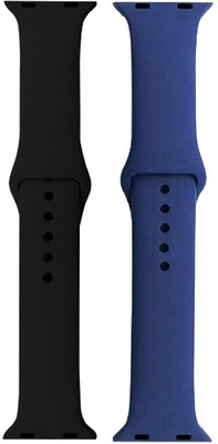 Speeqo Premium Silicone 42mm/ 44mm/ 45mm / 49mm Smartwatch Straps for iWatch Smart Watch Strap(Black, Blue)