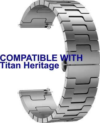 ACM Watch Strap Metal Steel for Titan Heritage Smartwatch Grey Smart Watch Strap(Grey)
