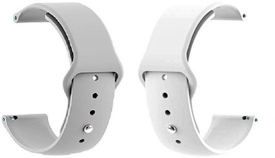 BLACK LOVIES 22 mm Soft Silicon Smartwatch Strap Compatible with _ b0lt Ai BSW015 Smart Watch Strap(White, Grey)