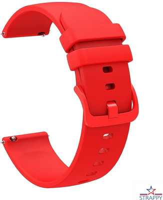 STRAPPY 22mm Soft Strap (Compatible Watch List In Photo & Description) Only For 22mm Smart Watch Strap Smart Watch Strap(Red)