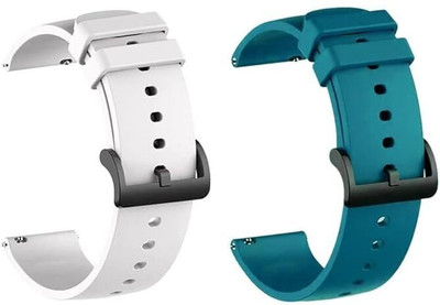 RUPELIK Soft Silicone Black Buckle Lock Compatible With All 222mm Lugs Size Smart Watch Strap(Blue)