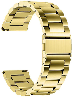 PUNAK 22MM Stainless Steel Metal Chain Smartwatch Strap Smart Watch Strap(Gold)