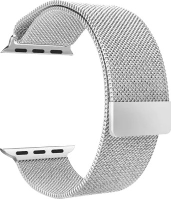 CEDO XPRO Magnetic Lock Milanese iWatch Strap For series 1/2/3/4/5/6 & SE Compatible For 45mm/44mm/42mm Stainless Steel Smart Watch Strap(Silver)