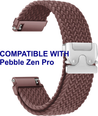 ACM WSM38Z22BR2384 Watch Strap Woven Braided Clipper 22mm for |Pebble Zen Pro Smartwatch Brown Smart Watch Strap(Brown)