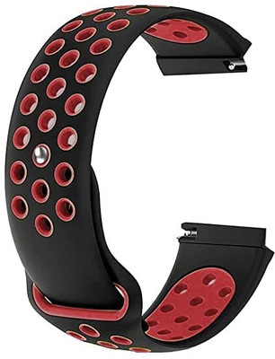 KHR 20MM SILICON WATCH STRAP FOR SAM GALAXY WATCH ACTIVE/ACTIVE 2/LTE (42MM)/AMAZFIT GTS/BIP LITE/HUAWEI GT2/MANY OTHER 20 MM WATCHES Black Red Dot Smart Watch Strap(Black, Red)