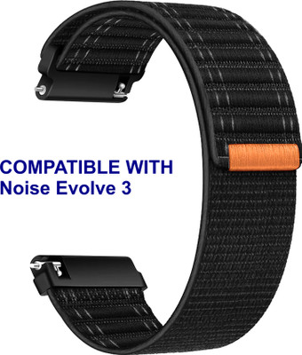 ACM WSM39A22BK2839 Watch Strap Nylon Soft 22mm for Noise Evolve 3 Smartwatch Black Smart Watch Strap(Black)